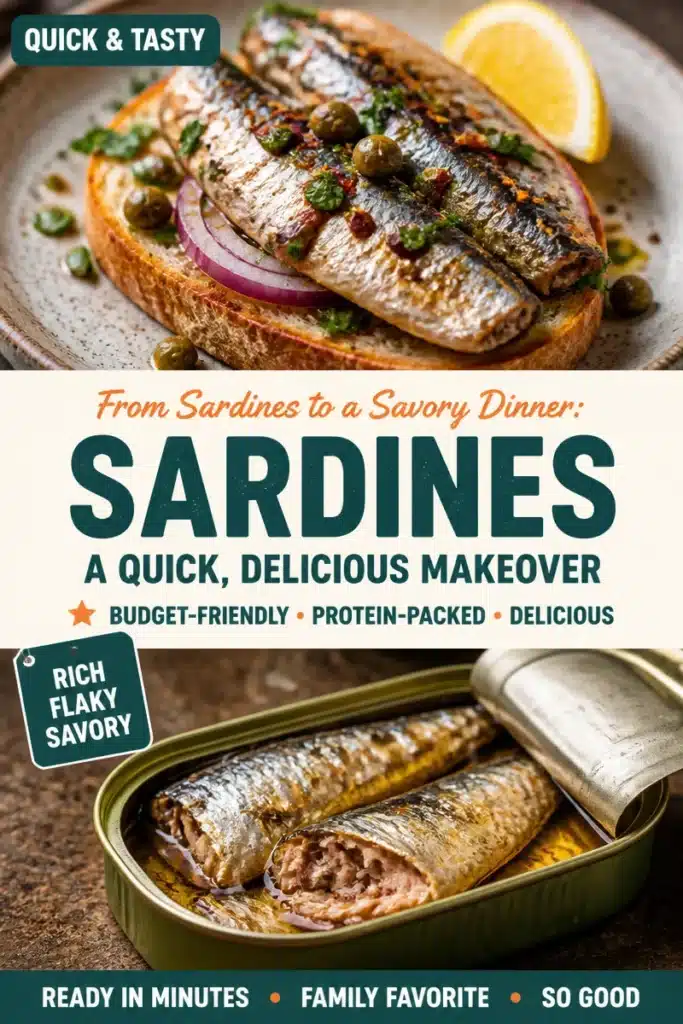 Savory dinner made with sardines and quick, delicious recipes.
