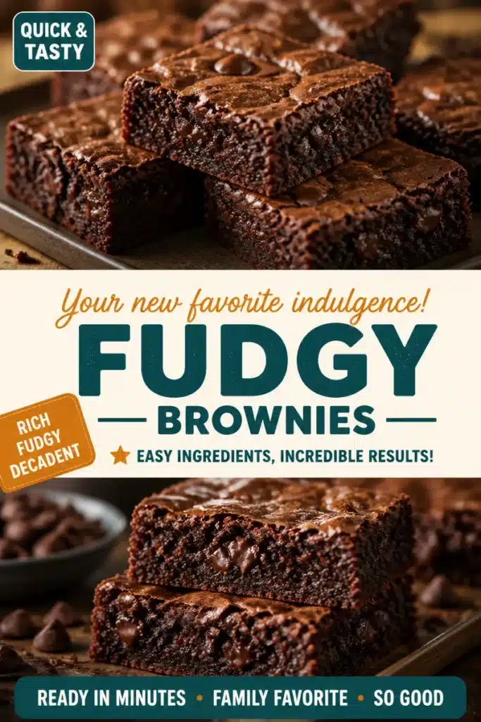 Decadent fudgy brownies freshly baked and served on a plate