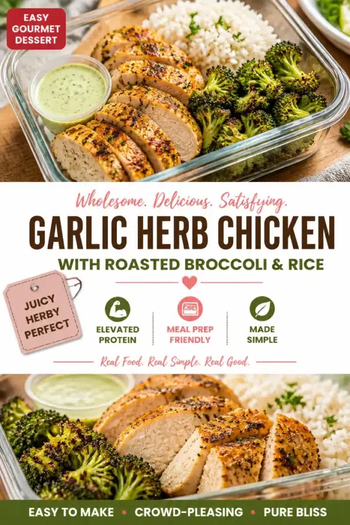 Healthy chicken, broccoli, and rice meal prep bowls for nutritious eating.