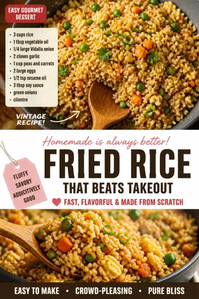 Delicious homemade fried rice in a bowl with vegetables and eggs