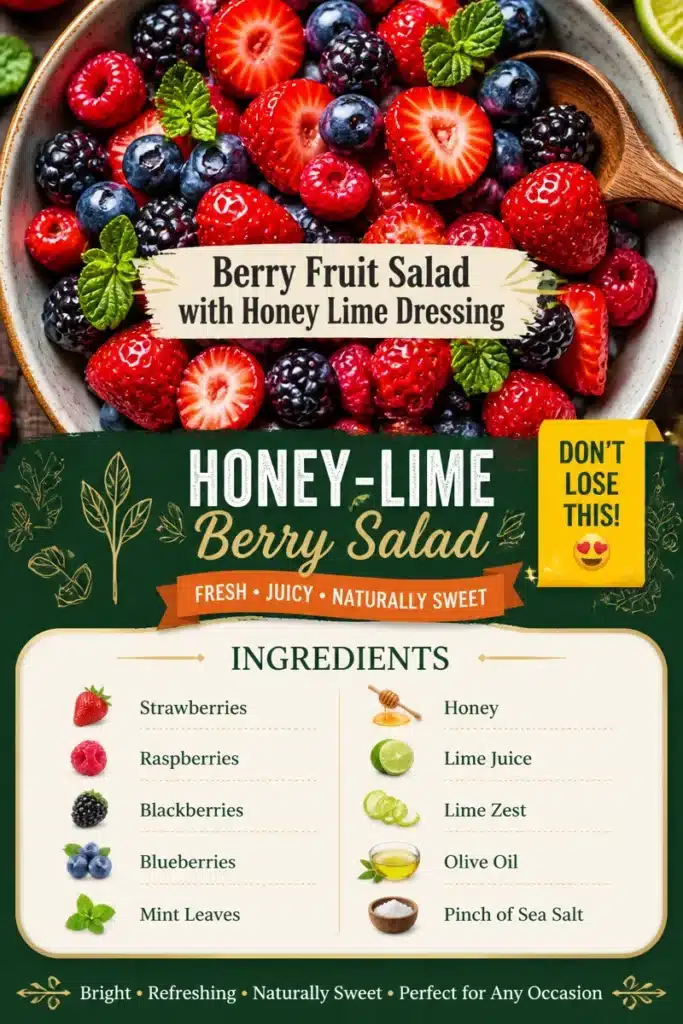 Delicious Honey-Lime Berry Salad with fresh berries and lime dressing