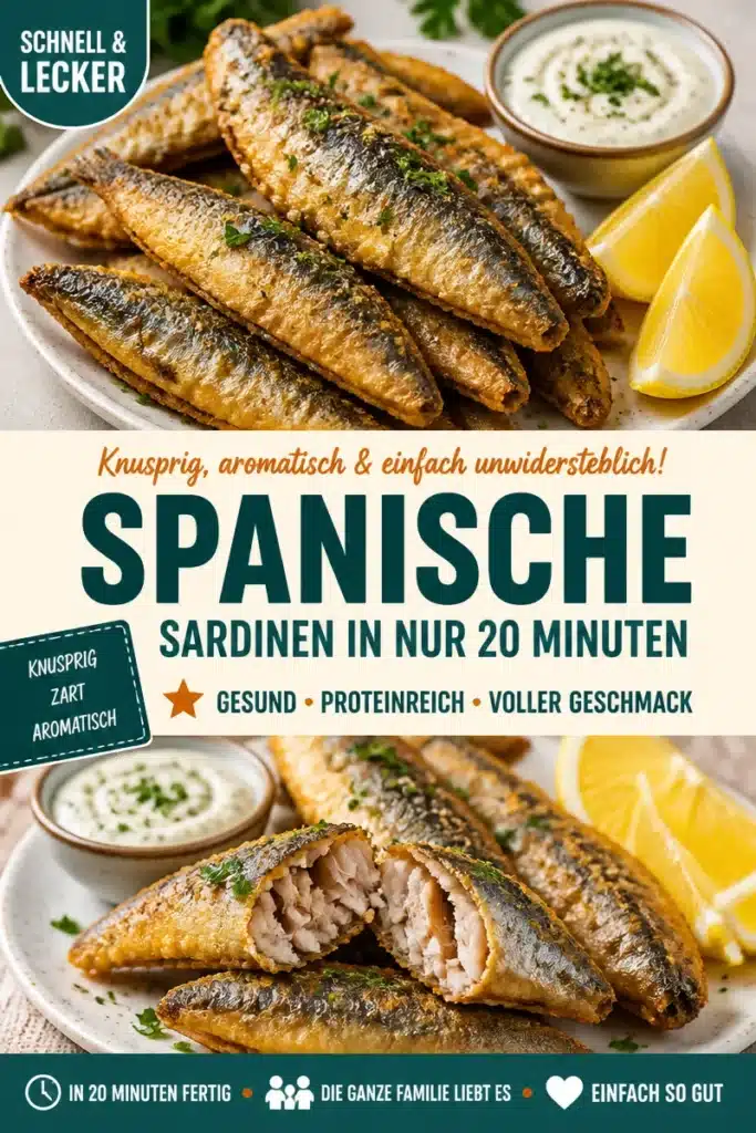 Köstliche spanische Sardinen frittiert, zubereitet in 20 Minuten