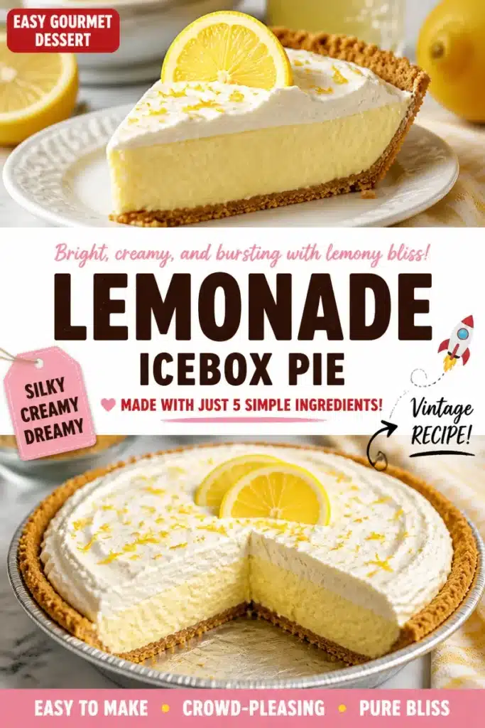 Delicious Lemonade Icebox Pie served with a slice cut out