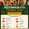 Mediterranean-style chickpea salad with fresh vegetables and dressing