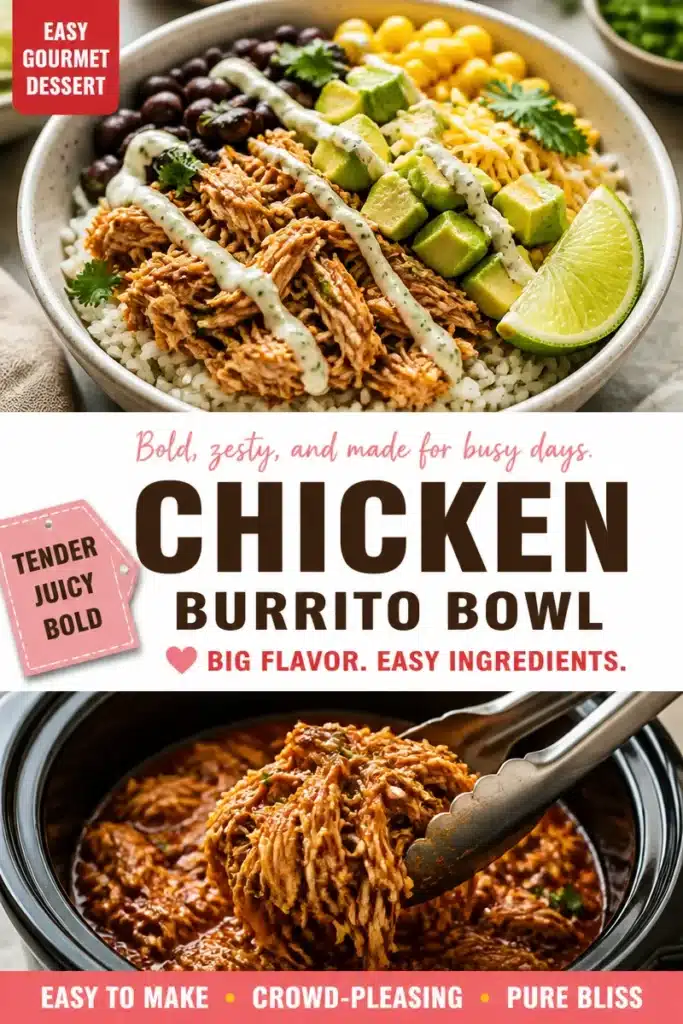 Mexican-style slow cooker chicken bowl with vibrant ingredients
