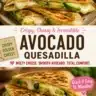 Mini avocado and hummus quesadillas displayed on a plate