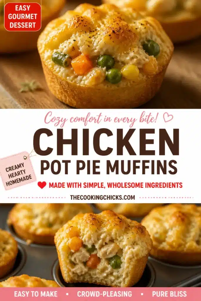 Mini Chicken Pot Pie Muffins bursting with flavor and served warm.