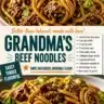 Delicious Mongolian beef with noodles served in a bowl