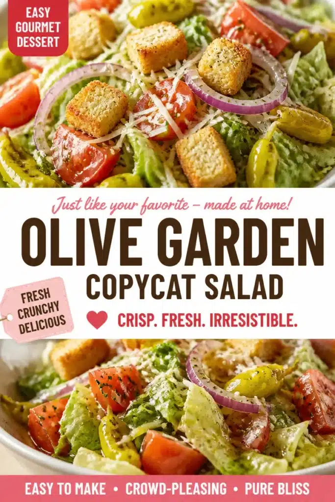 Delicious Olive Garden-inspired copycat salad with fresh ingredients