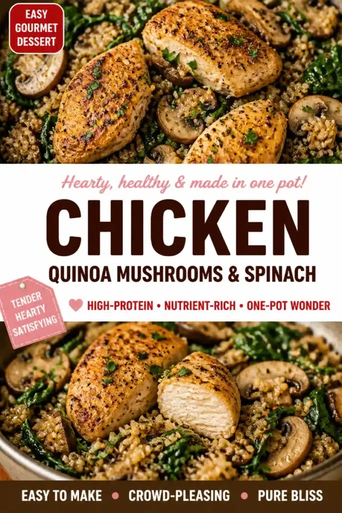 One-Pot Chicken and Quinoa Skillet with fresh vegetables.