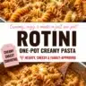 Delicious one-pot creamy rotini pasta dish garnished with fresh herbs