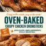 Oven-baked crispy chicken drumsticks garnished and ready to serve