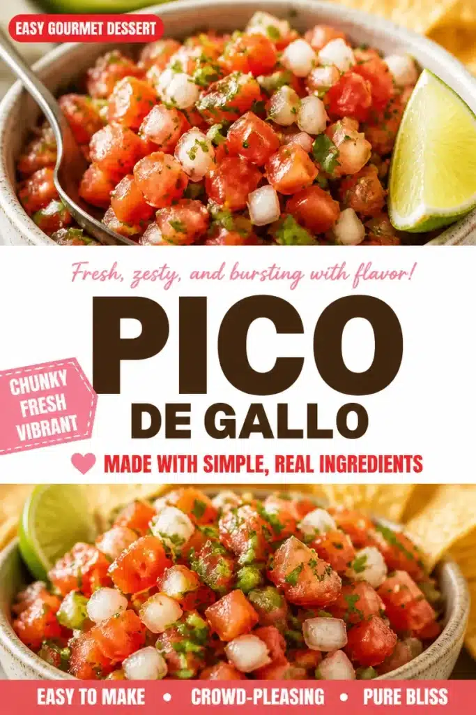 Fresh Pico de Gallo salsa made with tomatoes, onions, and cilantro