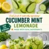 A glass of refreshing cucumber mint lemonade garnished with fresh mint leaves.