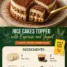 Rice cakes with espresso and yogurt topping for a delicious snack.