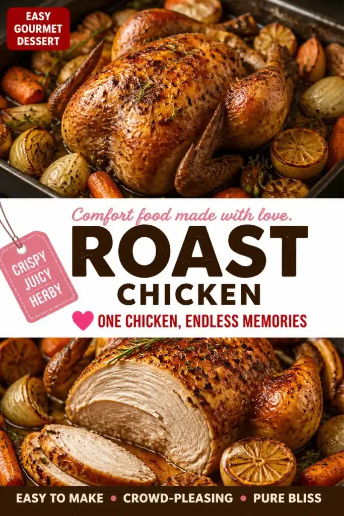 Deliciously roasted chicken served with herbs and spices on a platter.
