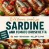 Delicious Sardine and Tomato Bruschetta topped with fresh herbs