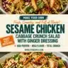 Sesame Chicken served with Cabbage Crunch Salad and Ginger Dressing