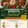 Strawberries and Burrata Salad with fresh strawberries and creamy burrata cheese