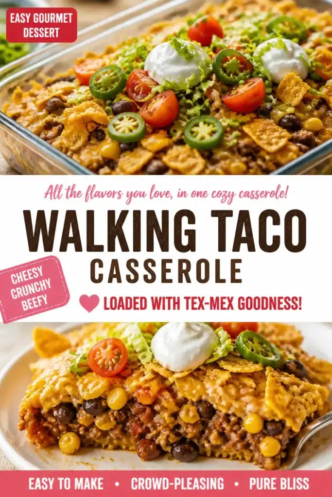Delicious Tex-Mex walking taco casserole served in a dish
