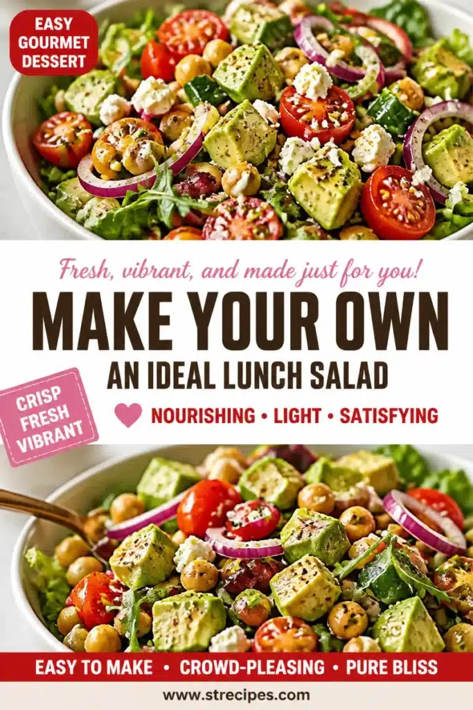 A colorful and nutritious lunch salad with fresh ingredients served in a bowl.