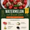 Watermelon Burrata Salad with fresh basil and balsamic drizzle