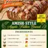 Amish-Style Apple Fritter Bread with apple chunks and glaze on a plate