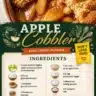 Delicious homemade apple cobbler dessert with apples and crumbly topping