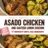 Plate of Asado-Style Chicken served with lemon zucchini sauté for a vibrant dish.