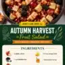 A vibrant Autumn Harvest Fruit Salad featuring seasonal fruits in a bowl.