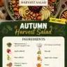 Colorful Autumn Harvest Salad with seasonal ingredients and dressing