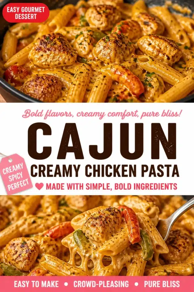 Creamy Cajun Chicken Pasta served in a bowl