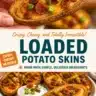 Cheesy bacon potato skins topped with melted cheese and crispy bacon.