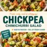 Chickpea Chimichurri Salad with fresh herbs and vegetables