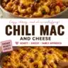 Delicious Chili Mac and Cheese served in a bowl with toppings