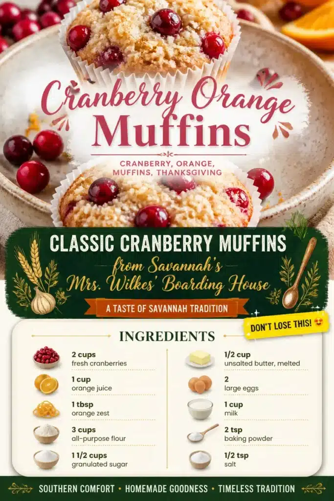 Classic cranberry muffins from Mrs. Wilkes' Boarding House in Savannah
