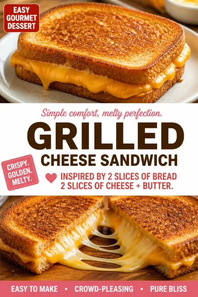 Classic grilled cheese sandwich with golden crust and melted cheese