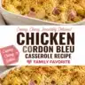 Deliciously baked Cordon Bleu Chicken with ham and cheese
