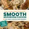 Creamy chicken with mushrooms dish served on a plate