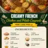 Creamy French Chicken and Potato Casserole ready to serve.