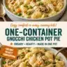 Creamy One-Pot Gnocchi Chicken Pot Pie served in a bowl with fresh herbs.