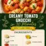 Delicious creamy tomato gnocchi served in a bowl