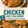 Crispy Parmesan-Crusted Chicken served on a sheet pan with vegetables