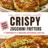 Plate of crispy zucchini fritters garnished and ready to serve