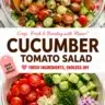 Fresh Cucumber and Tomato Salad with herbs and dressing