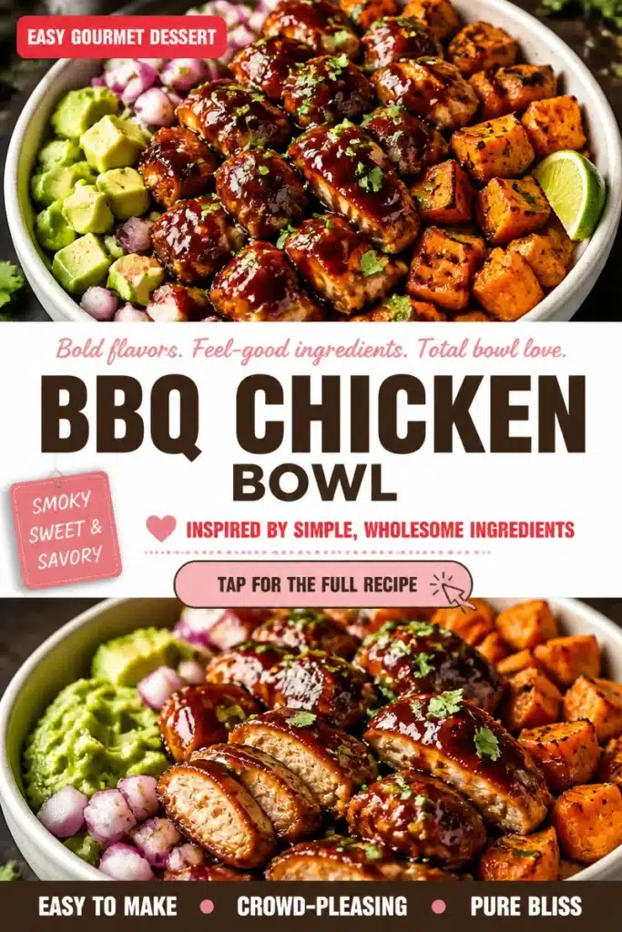 Easy BBQ Chicken and Sweet Potato Bowl with vibrant colors and textures.