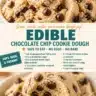 Delicious and safe edible chocolate chip cookie dough in a bowl
