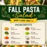 Colorful Fall Pasta Salad with seasonal vegetables and dressing