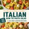 Delicious Farfalle Pasta Salad with fresh vegetables and dressing