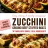 Ground Beef Stuffed Zucchini Boats garnished with herbs and cheese